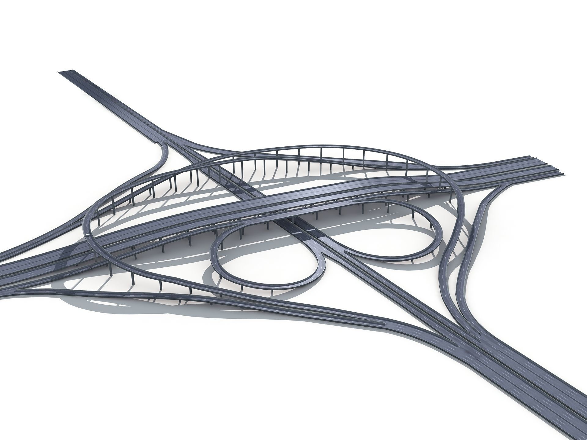 Highway Road Viaduct Flyover-11 3D model_6