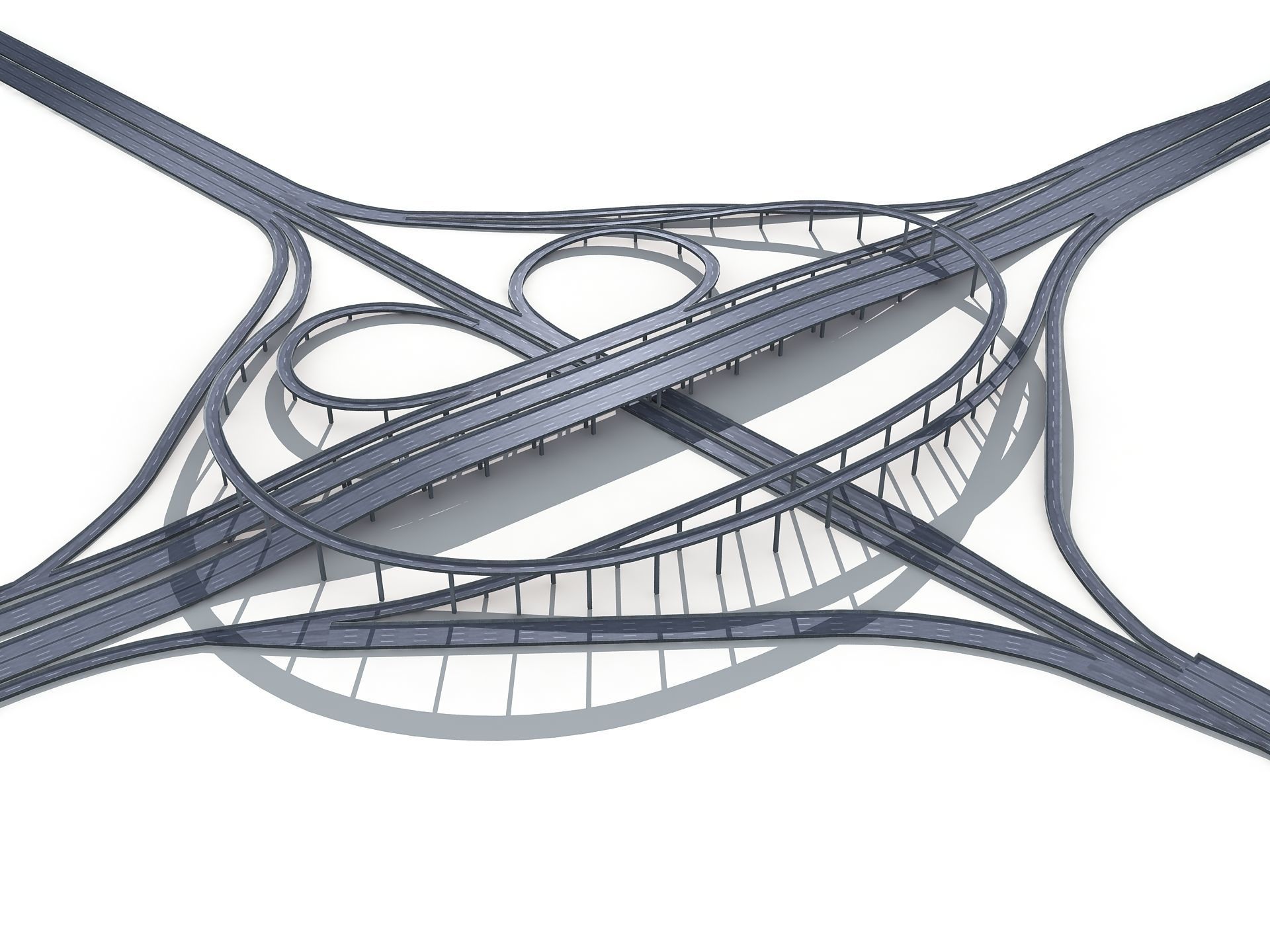 Highway Road Viaduct Flyover-11 3D model_10