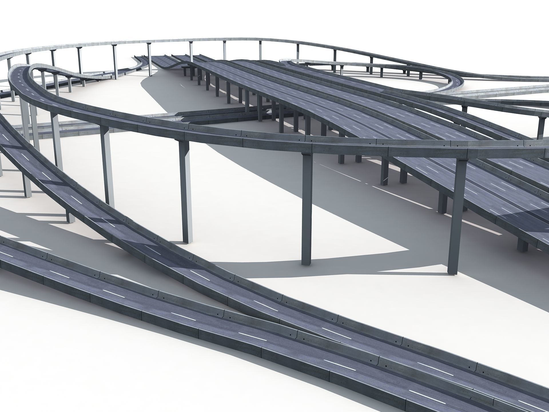 Highway Road Viaduct Flyover-11 3D model_15