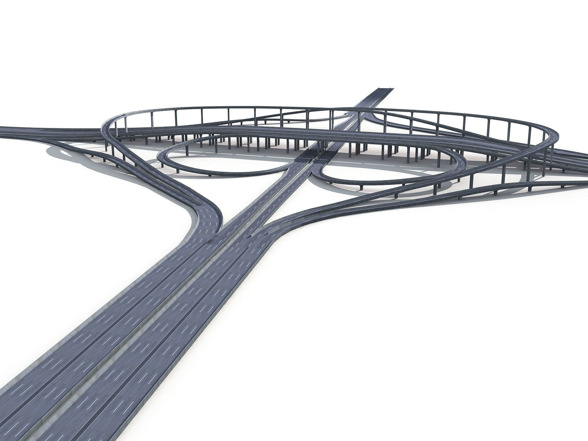 Highway Road Viaduct Flyover-11 3D model_3