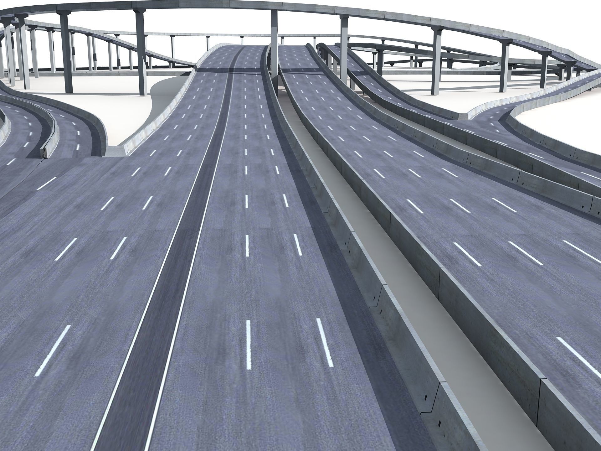 Highway Road Viaduct Flyover-11 3D model_16
