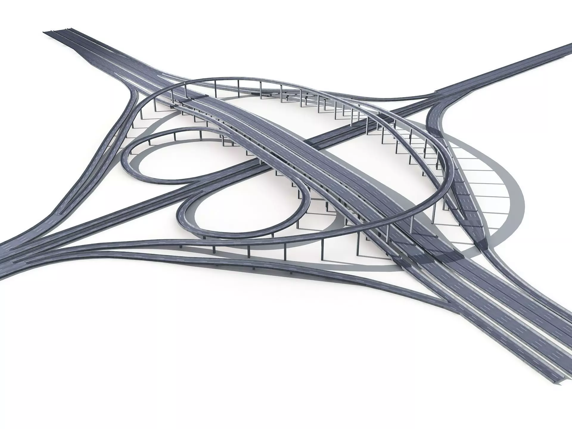 Highway Road Viaduct Flyover-11 3D model_0