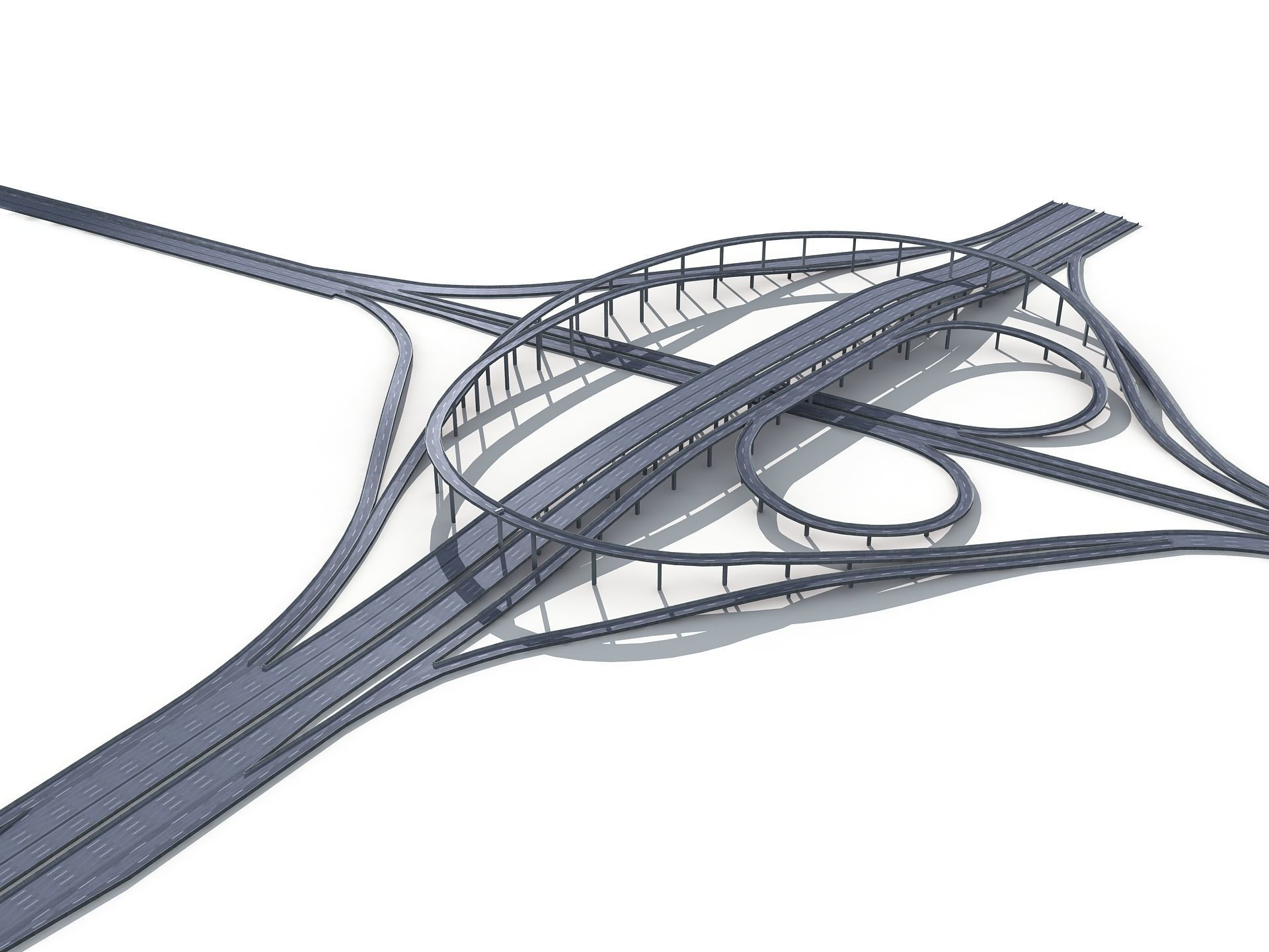 Highway Road Viaduct Flyover-11 3D model_9