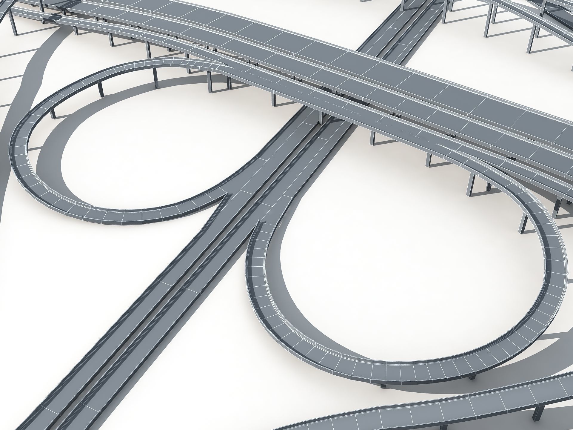 Highway Road Viaduct Flyover-11 3D model_12