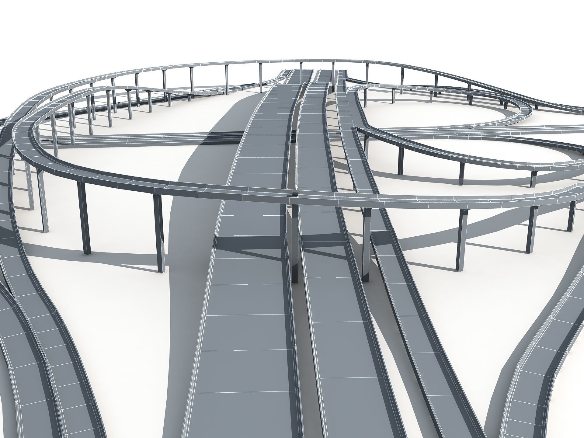 Highway Road Viaduct Flyover-11 3D model_17