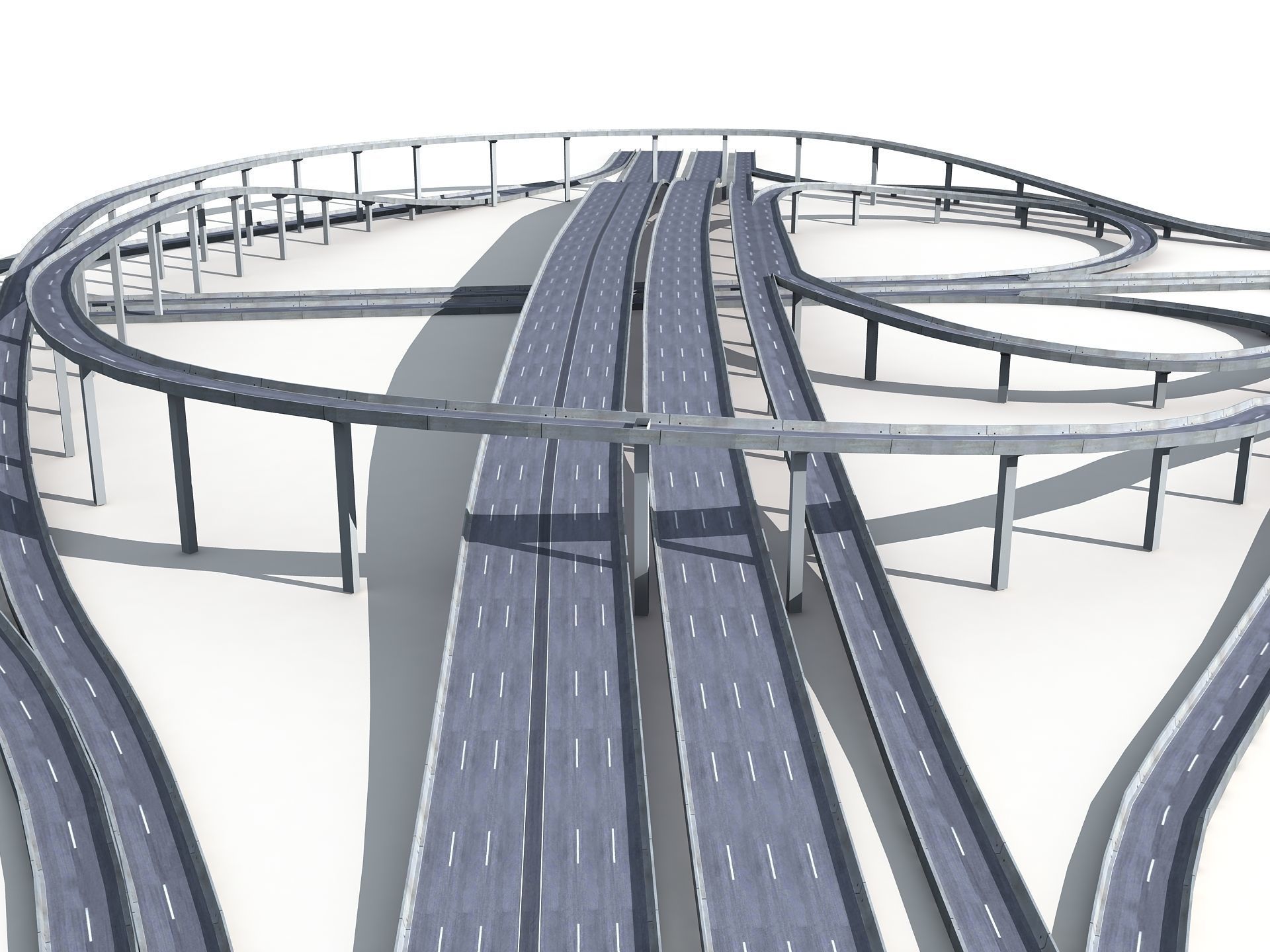 Highway Road Viaduct Flyover-11 3D model_13