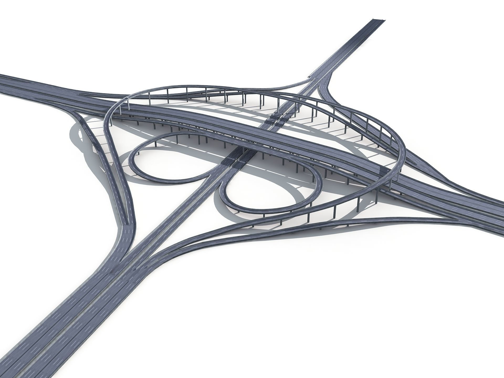 Highway Road Viaduct Flyover-11 3D model_8