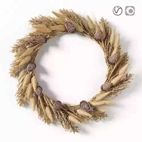 Dry grass wreath 3D model