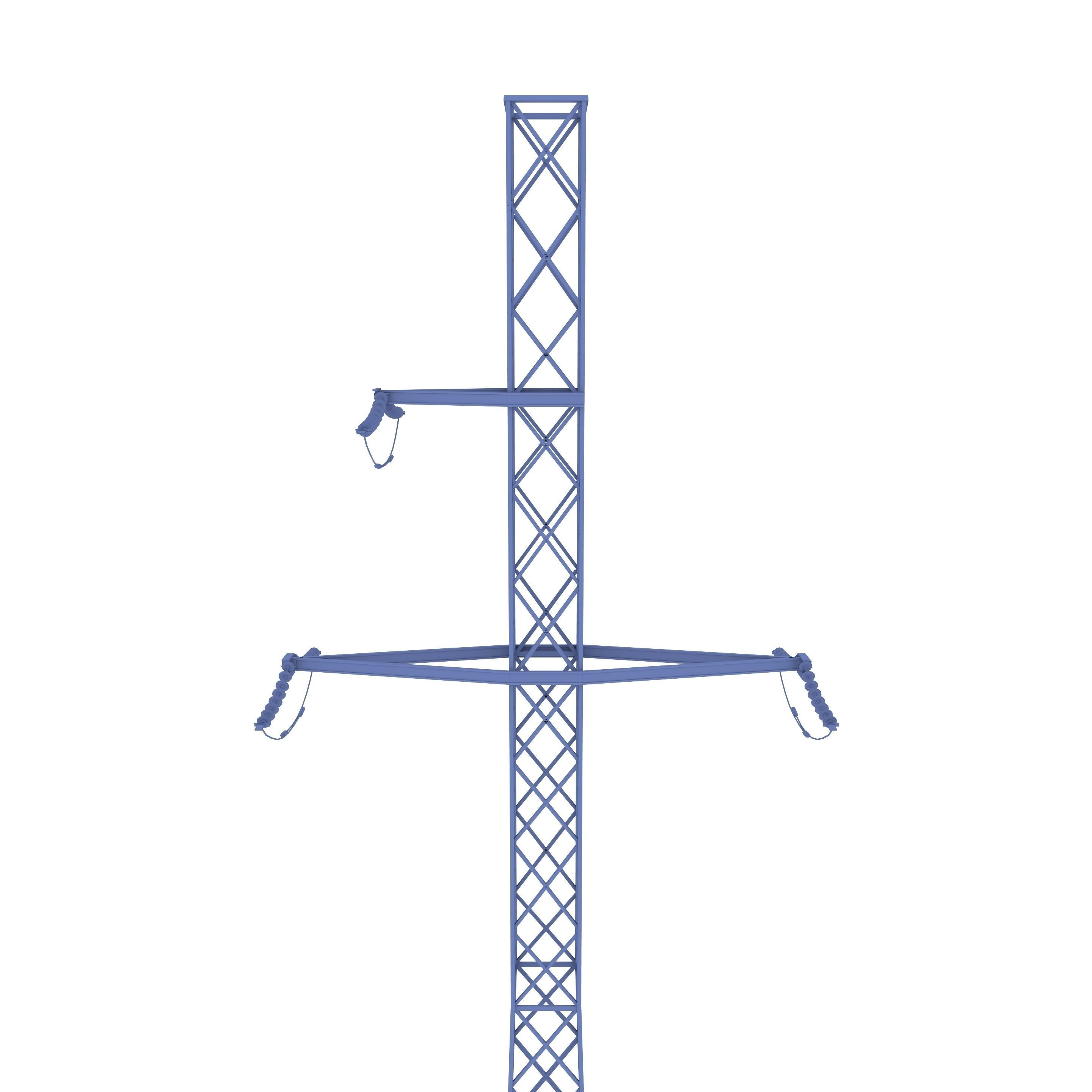 Electricity Pole 29 Weathered Low-poly 3D model_13