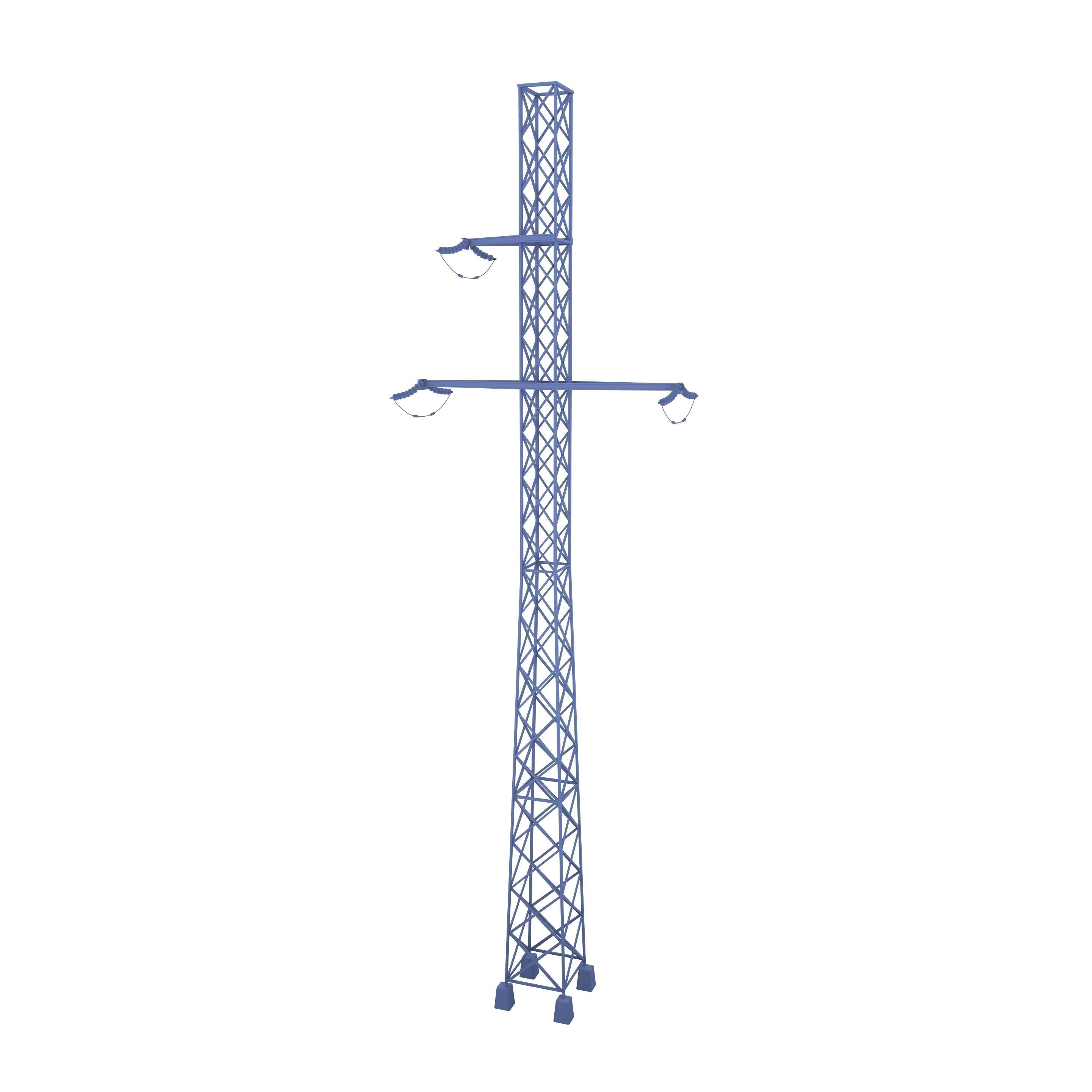 Electricity Pole 29 Weathered Low-poly 3D model_8