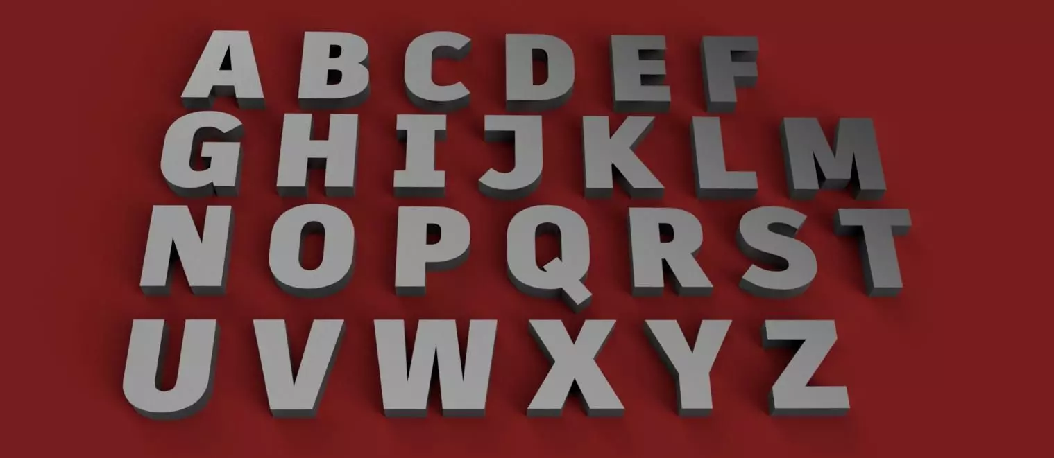ARTIHEAVY Font uppercase and lowercase 3D Letters STL FILE 3D print model_0