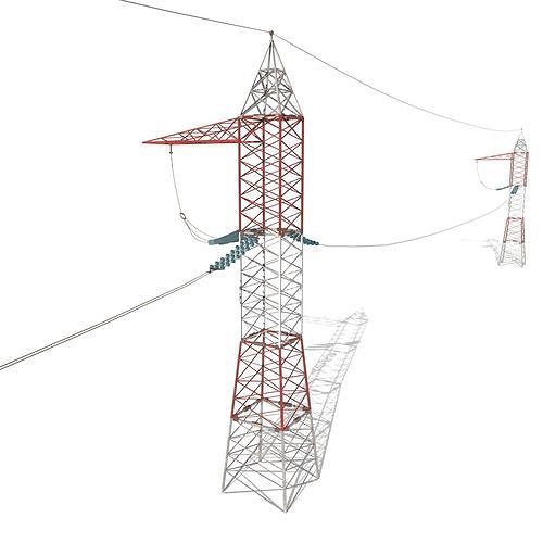 Electricity Pole 30 Low-poly 3D model