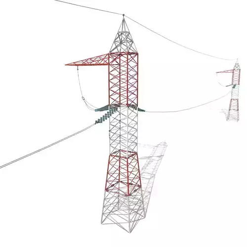 Electricity Pole 30 Low-poly 3D model