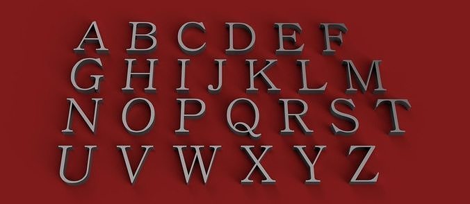 BATANG Font uppercase and lowercase 3D Letters STL FILE 3D print model