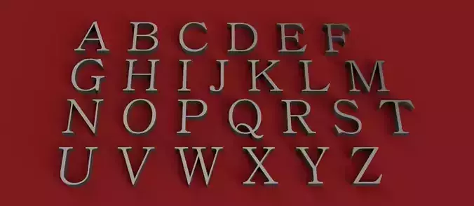 BATANG Font uppercase and lowercase 3D Letters STL FILE