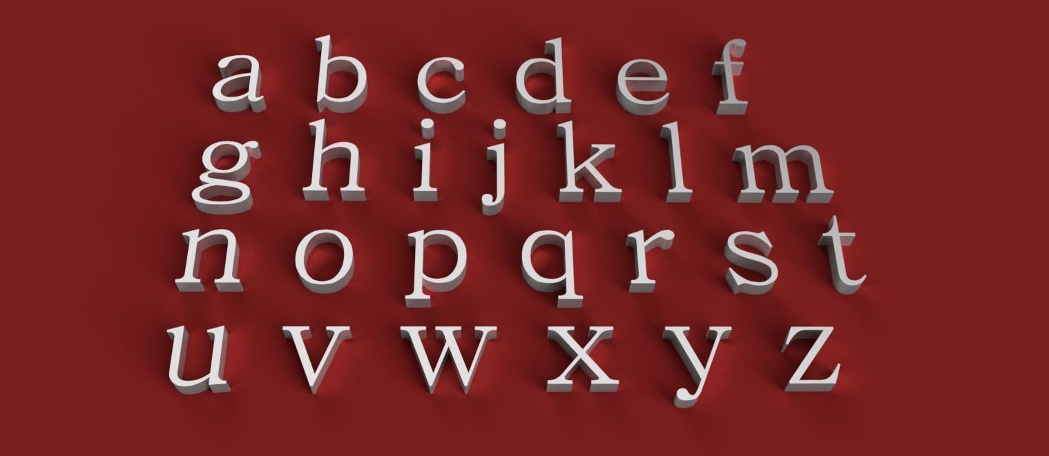 BATANG Font uppercase and lowercase 3D Letters STL FILE 3D print model_1