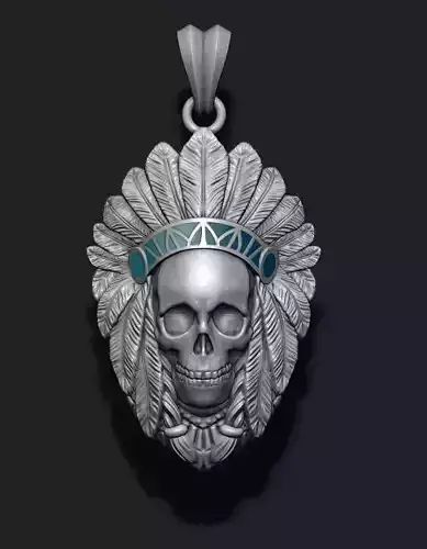 Native skull pendant 3D print model