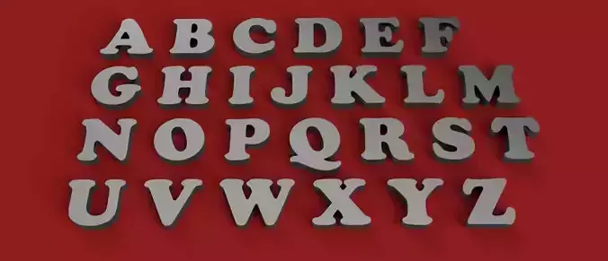 COOPERBLACK  Font uppercase and lowercase 3D Letters STL FILE