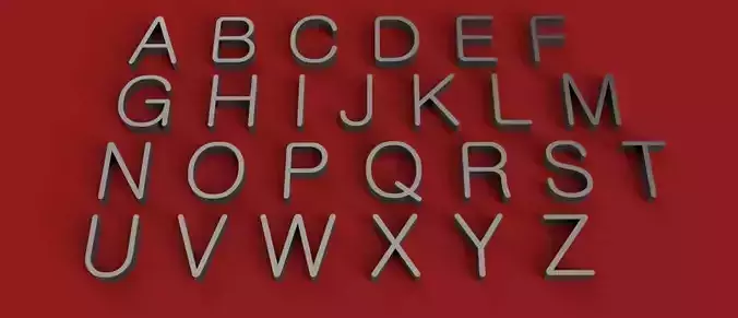 GULIM  Font uppercase and lowercase 3D Letters STL FILE