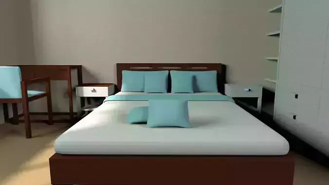 Simple  bedroom 3D model 3D model