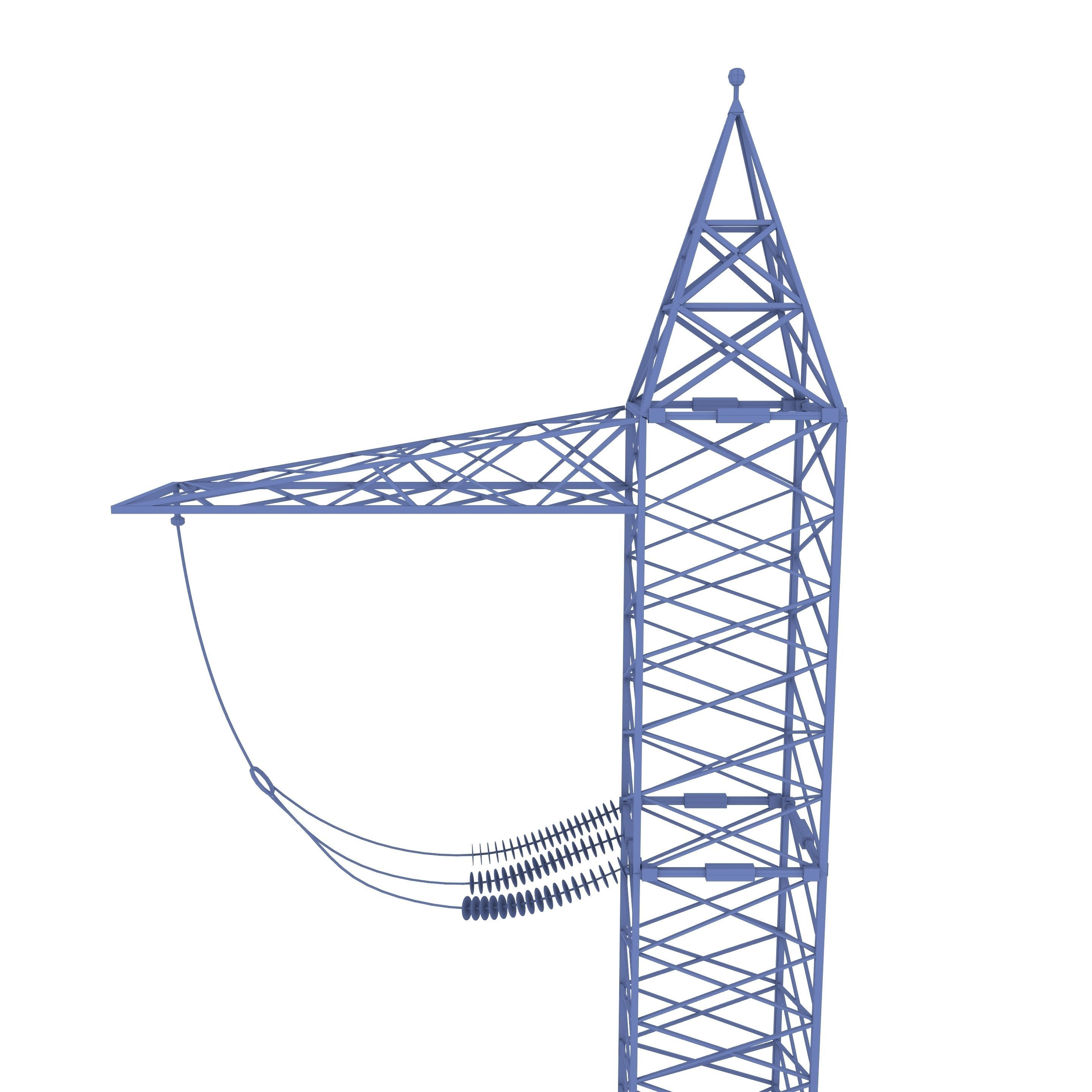 Electricity Pole 30 Weathered Low-poly 3D model_13