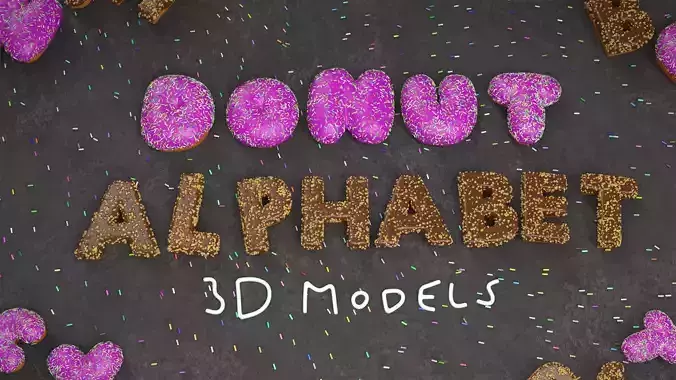 Donut Alphabet 3d Models