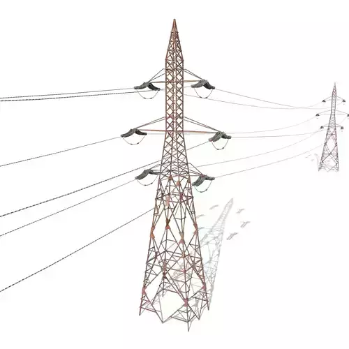 Electricity Pole 31 Weathered 3D model