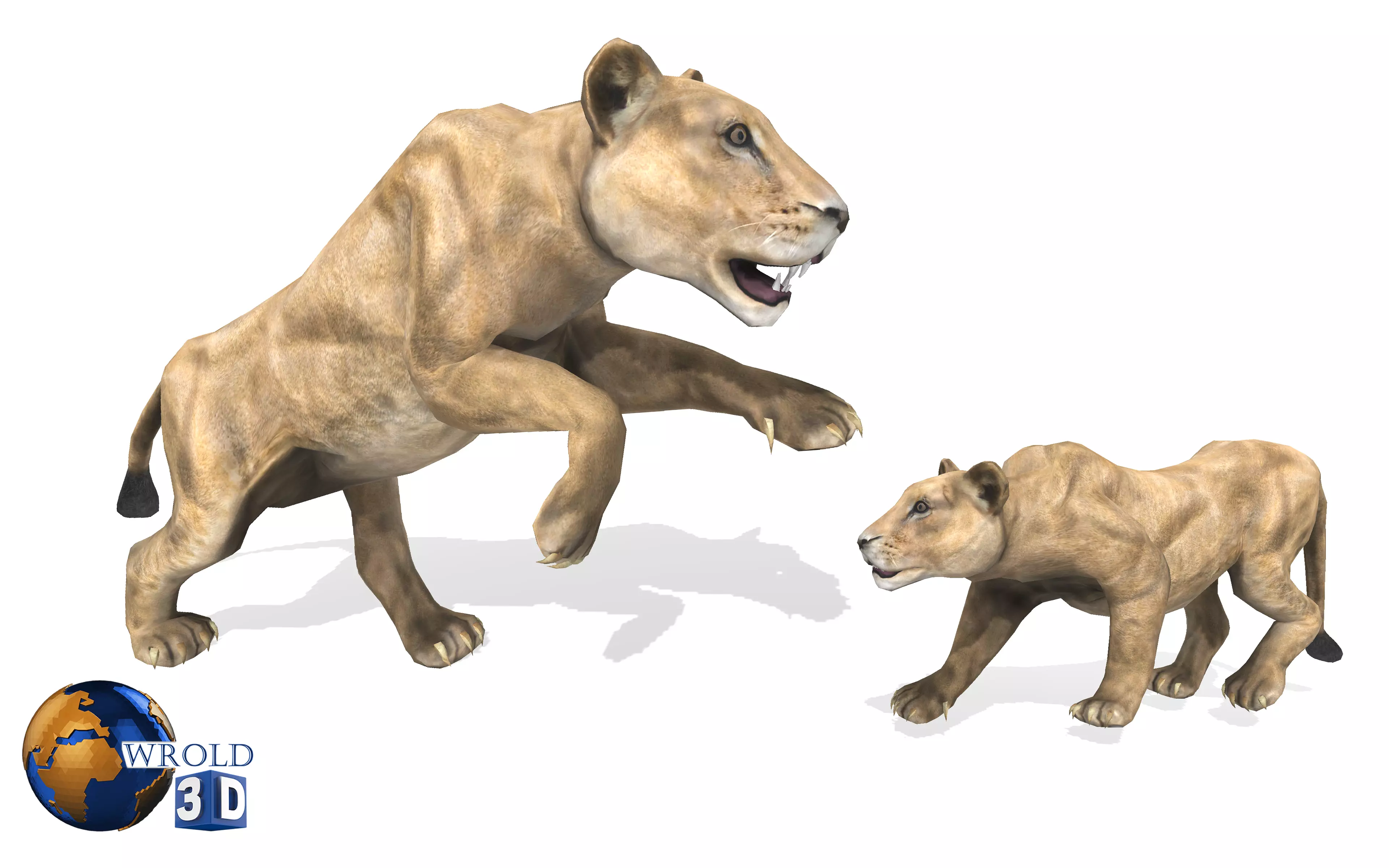 Lion Female Rigged Animated 3D Model Low-poly 3D model_0