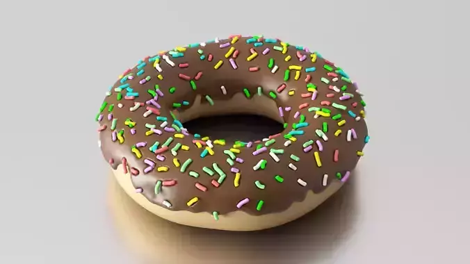 donut chocolate with sprinkles 3D model