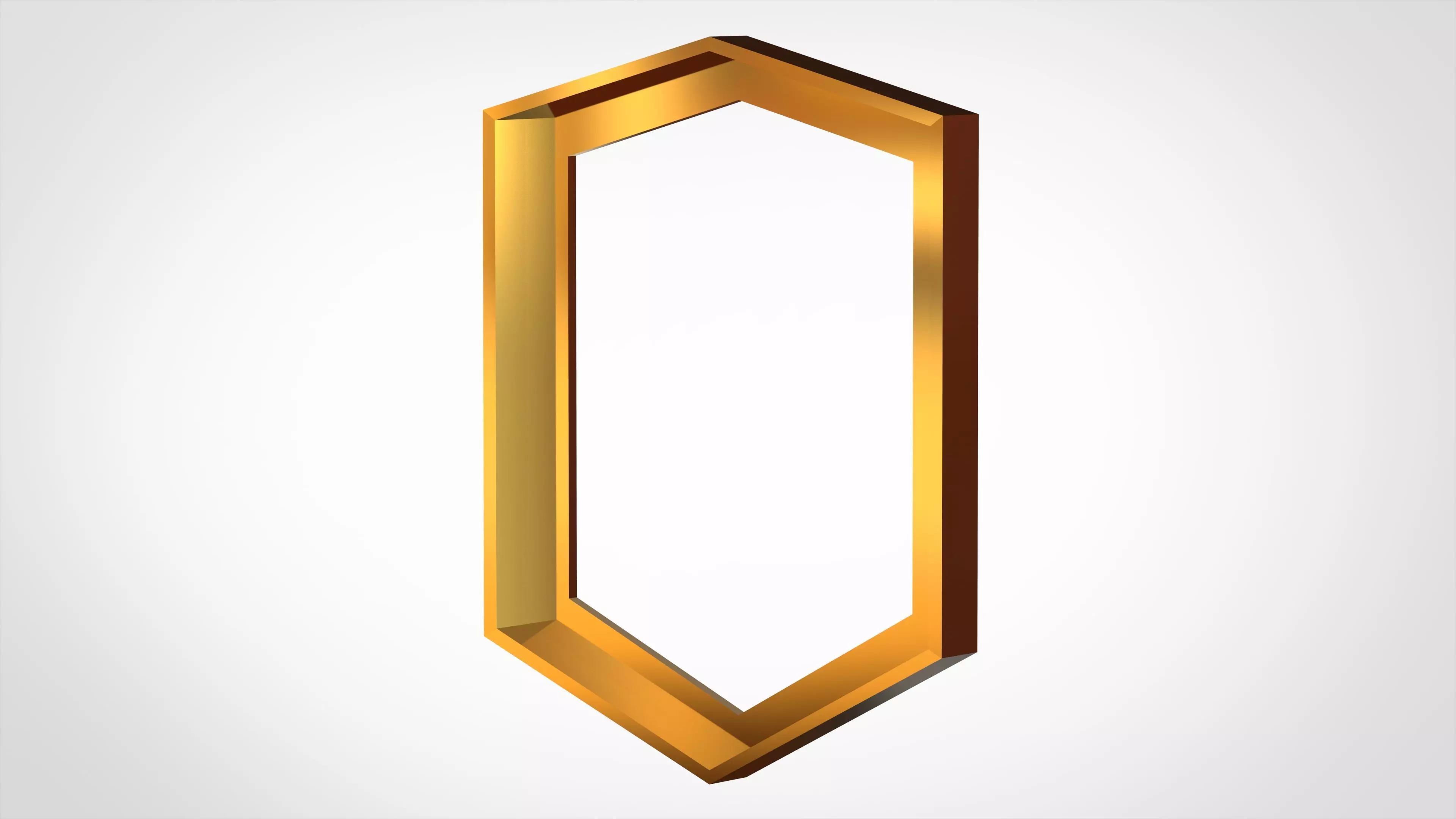 Frame golden letter h Free low-poly 3D model