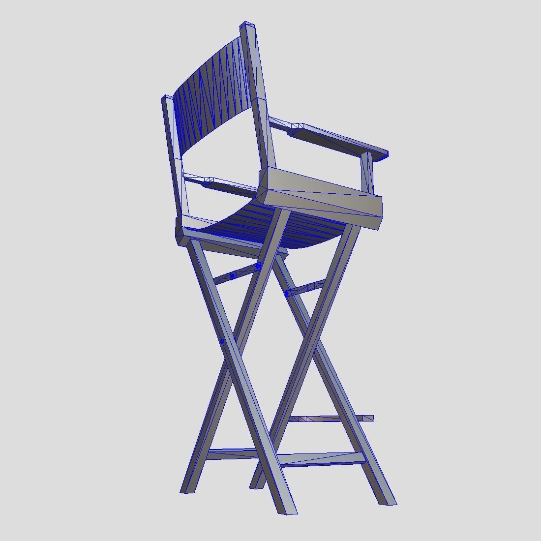Director Chair Low-poly 3D model_13