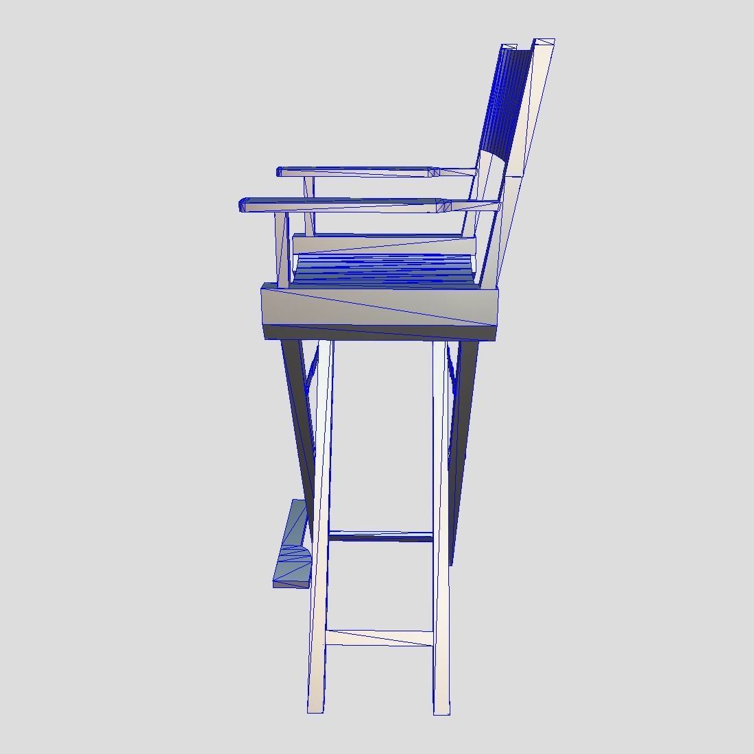 Director Chair Low-poly 3D model_9