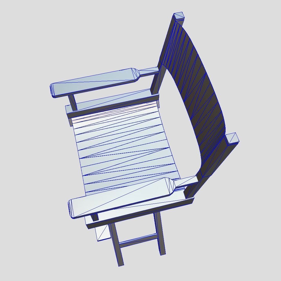 Director Chair Low-poly 3D model_7