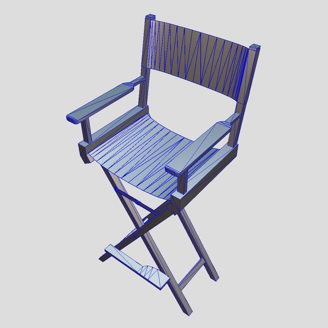 Director Chair Low-poly 3D model_5