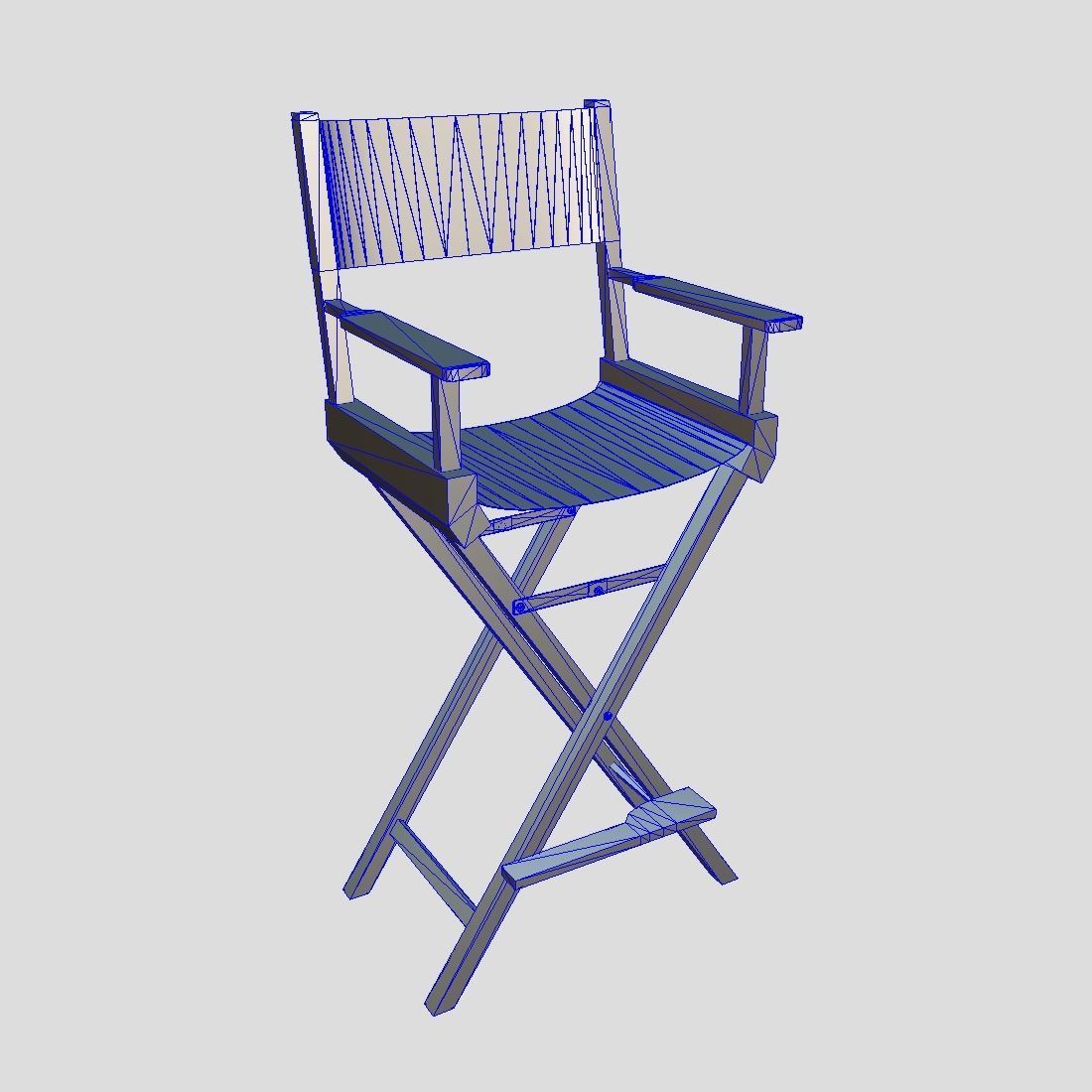 Director Chair Low-poly 3D model_1