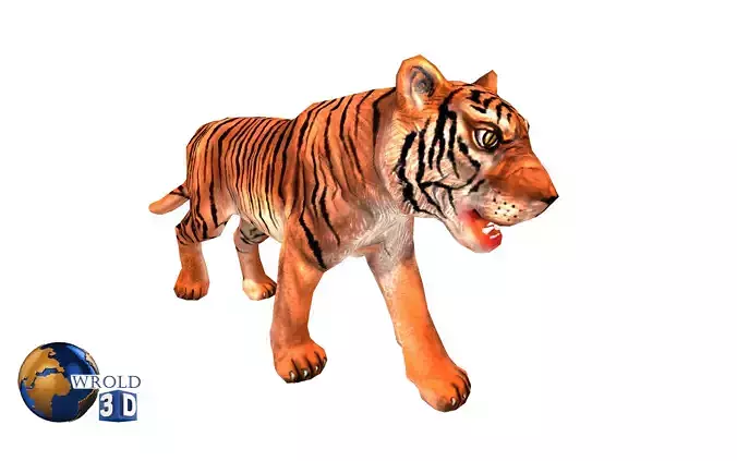  Tiger rigged Animated Lowpoly 3d model Low-poly 3D model