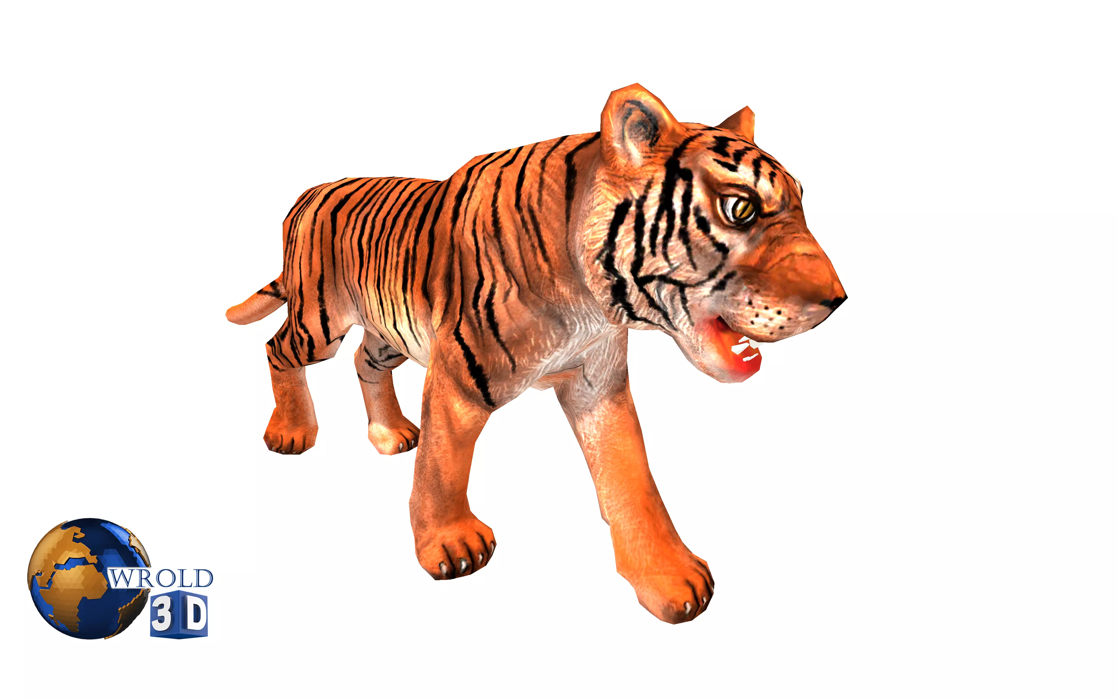  Tiger rigged Animated Lowpoly 3d model Low-poly 3D model_0