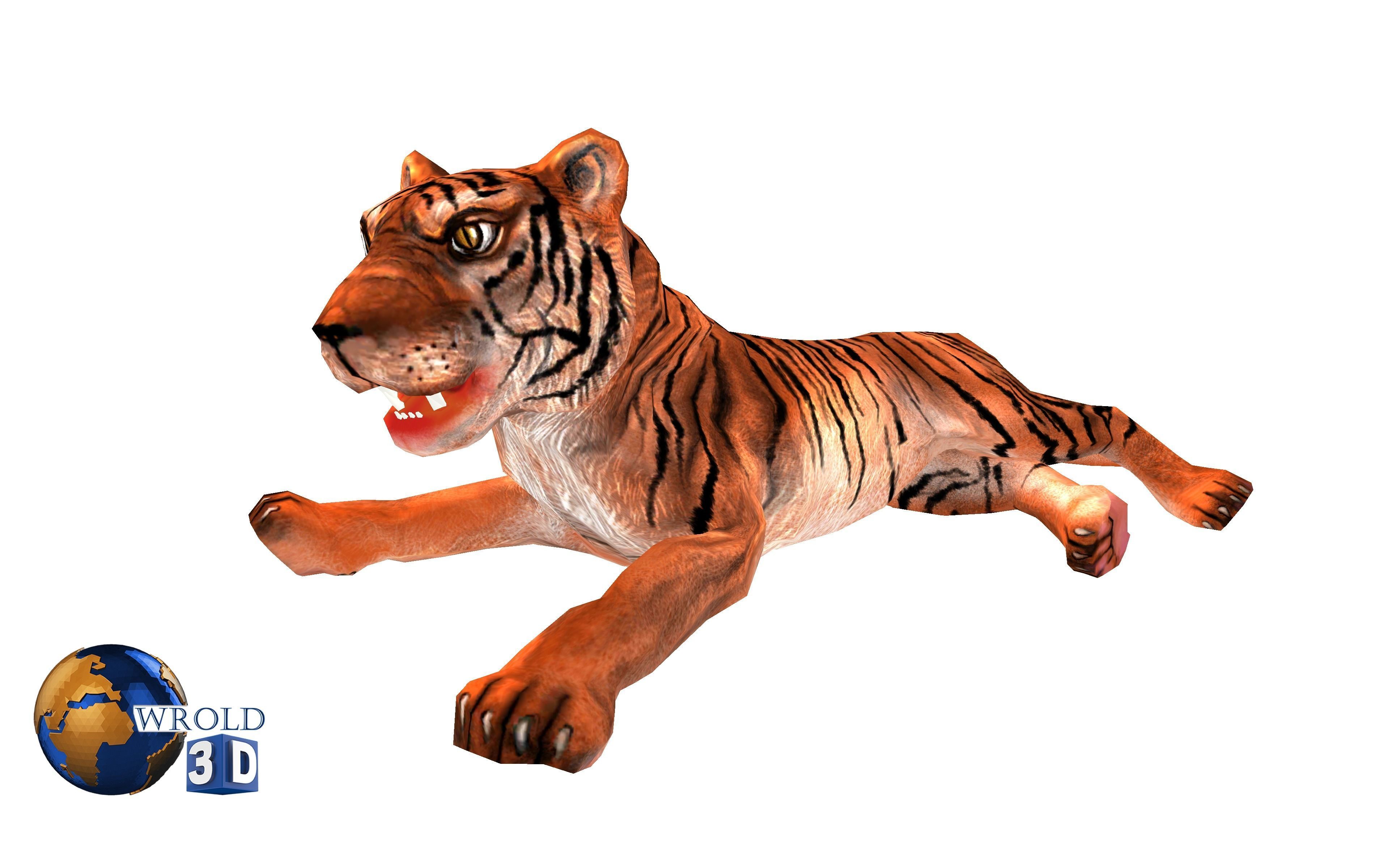  Tiger rigged Animated Lowpoly 3d model Low-poly 3D model_3