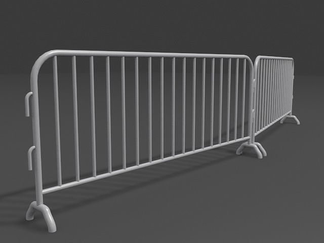 The Barrier metal barricade Low-poly 3D model