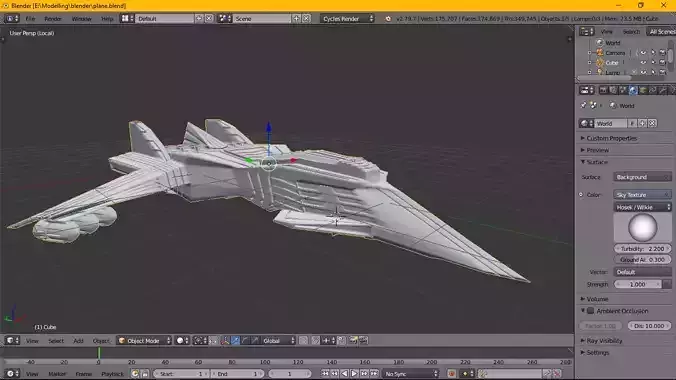 scifi space ship model game asset