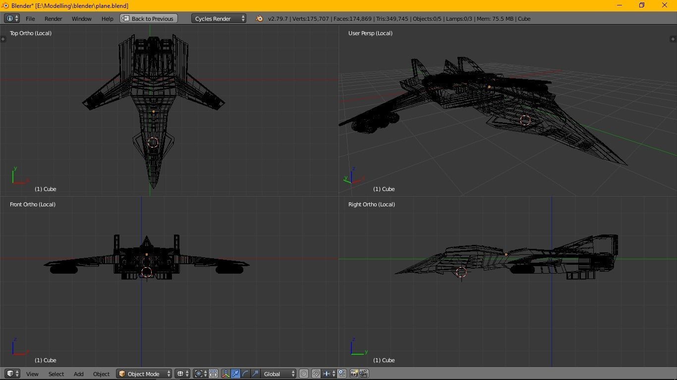 scifi space ship model game asset Low-poly 3D model_3