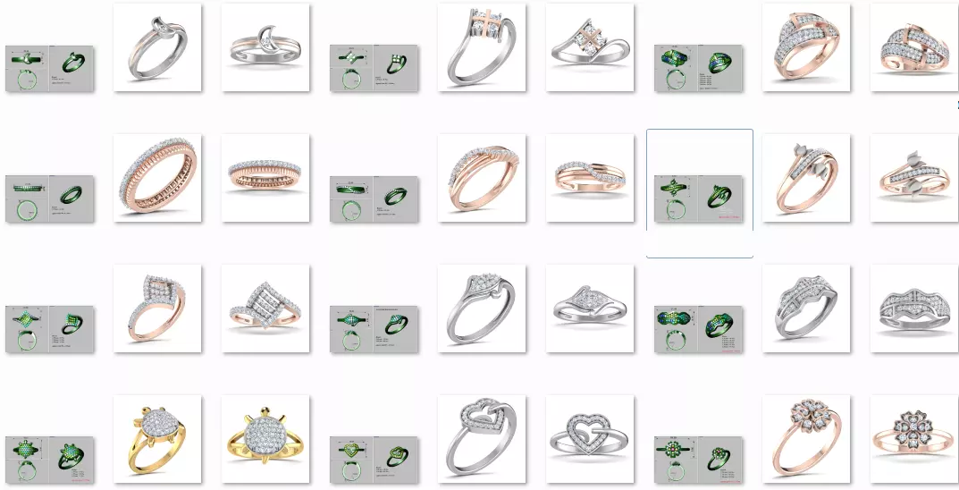 38 Light wt women ring 3dm stl render details bulk collection 3D print model_0