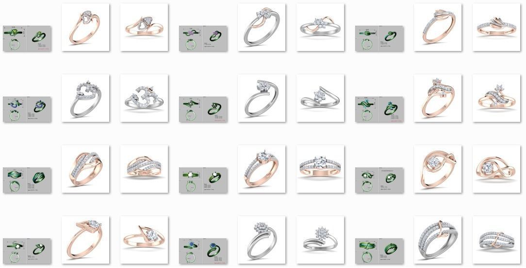 38 Light wt women ring 3dm stl render details bulk collection 3D print model_2