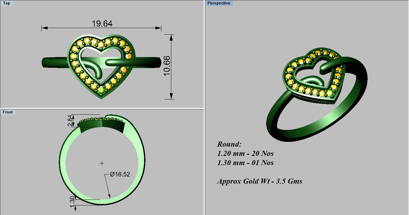 38 Light wt women ring 3dm stl render details bulk collection 3D print model_35