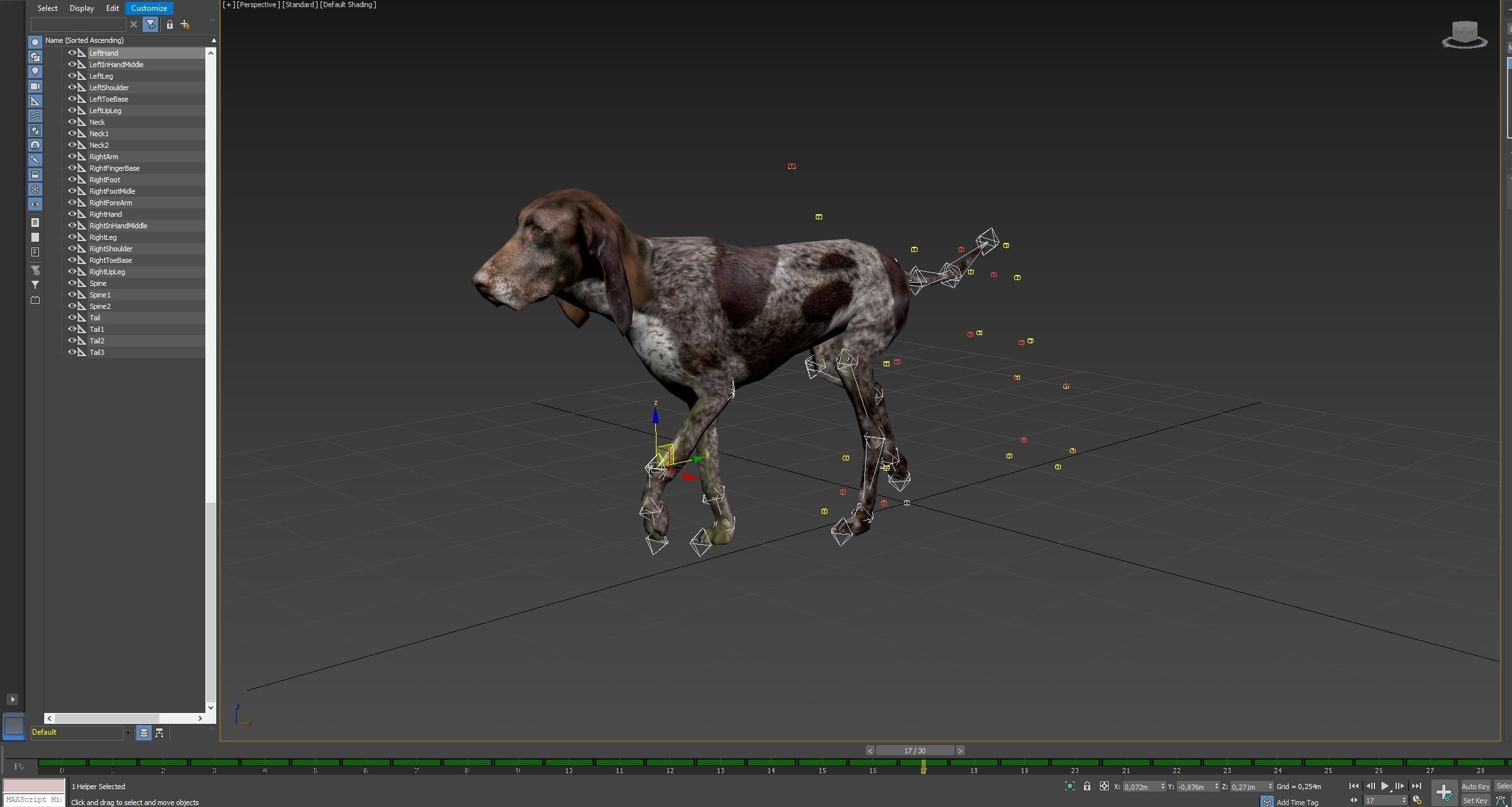 Dog low poly german shorthaired pointer Low-poly 3D model_6