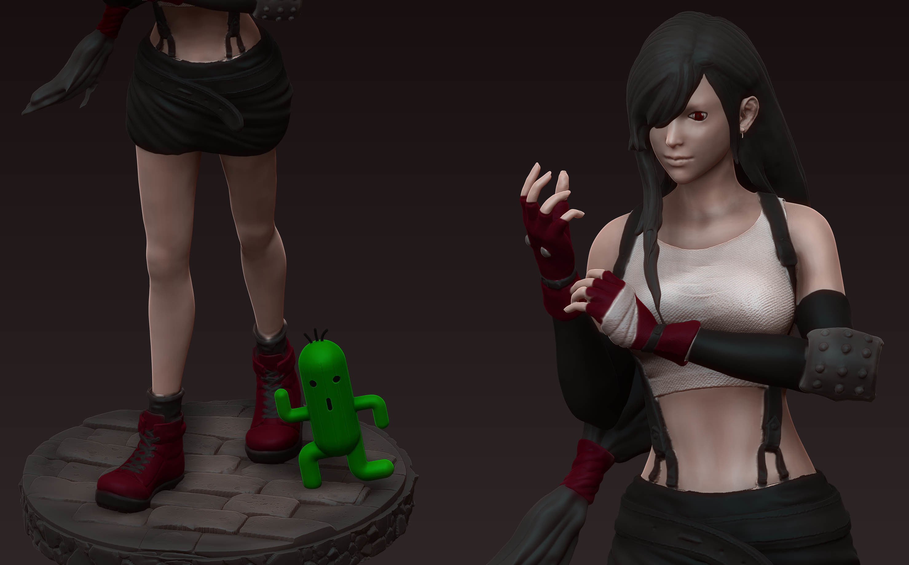 tifa lockhart - final fantasy 7 - 3d print figurine statue 3D print model_2