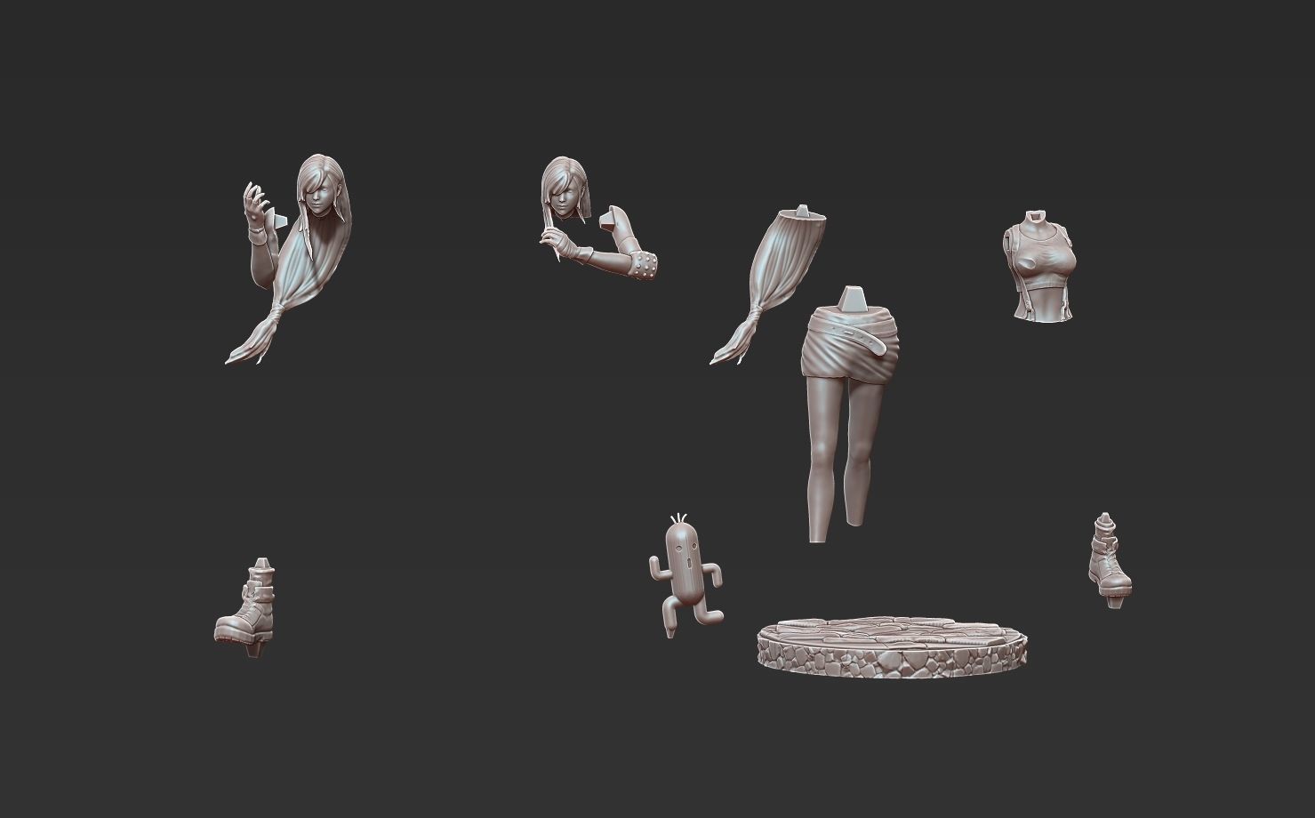 tifa lockhart - final fantasy 7 - 3d print figurine statue 3D print model_9