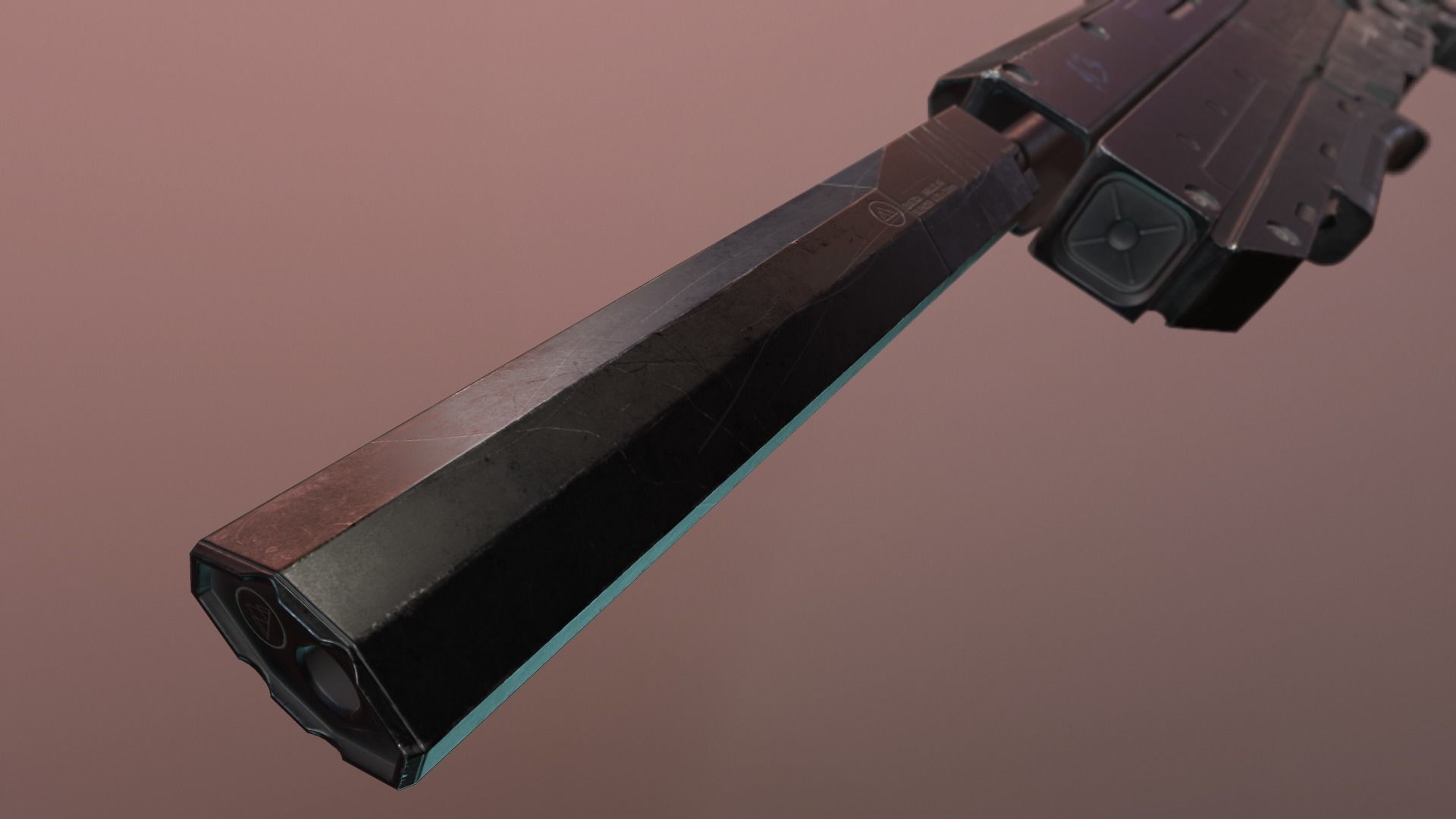 Scifi Rifle Low-poly 3D model_5