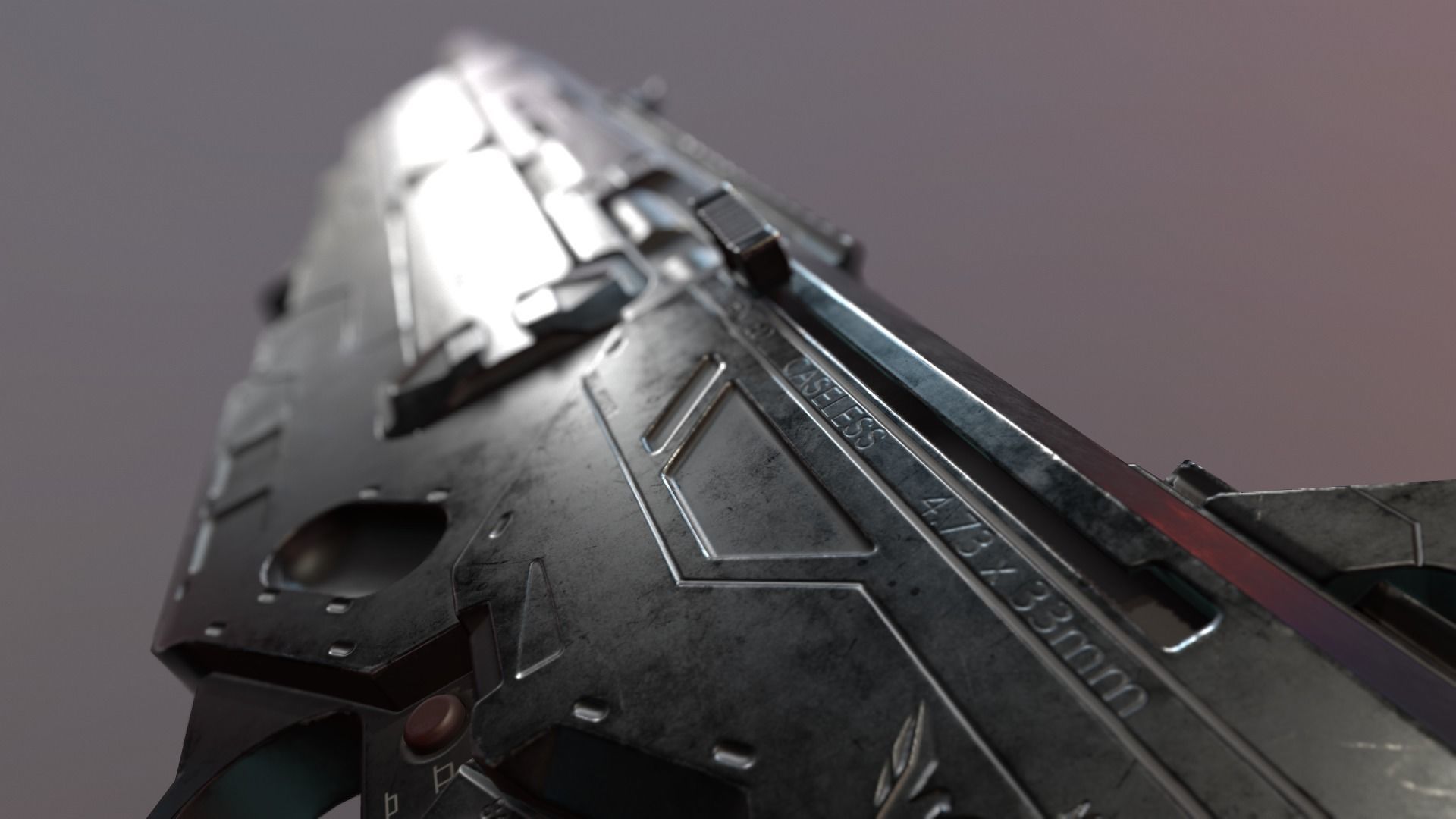Scifi Rifle Low-poly 3D model_7