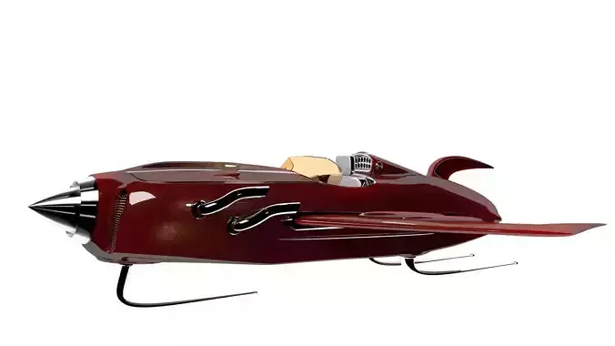 Rocket toy jet plane in maroon